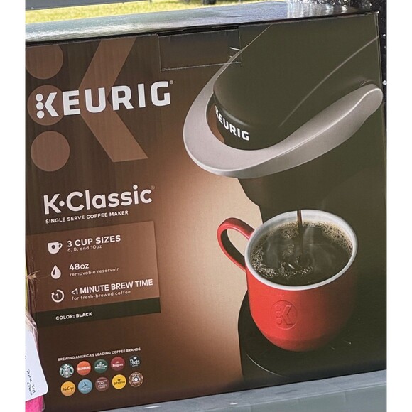 Keurig K-Classic Single Serve K-Cup Pod Coffee Maker, 3 Brew Sizes, 48oz, Black - Picture 1 of 1